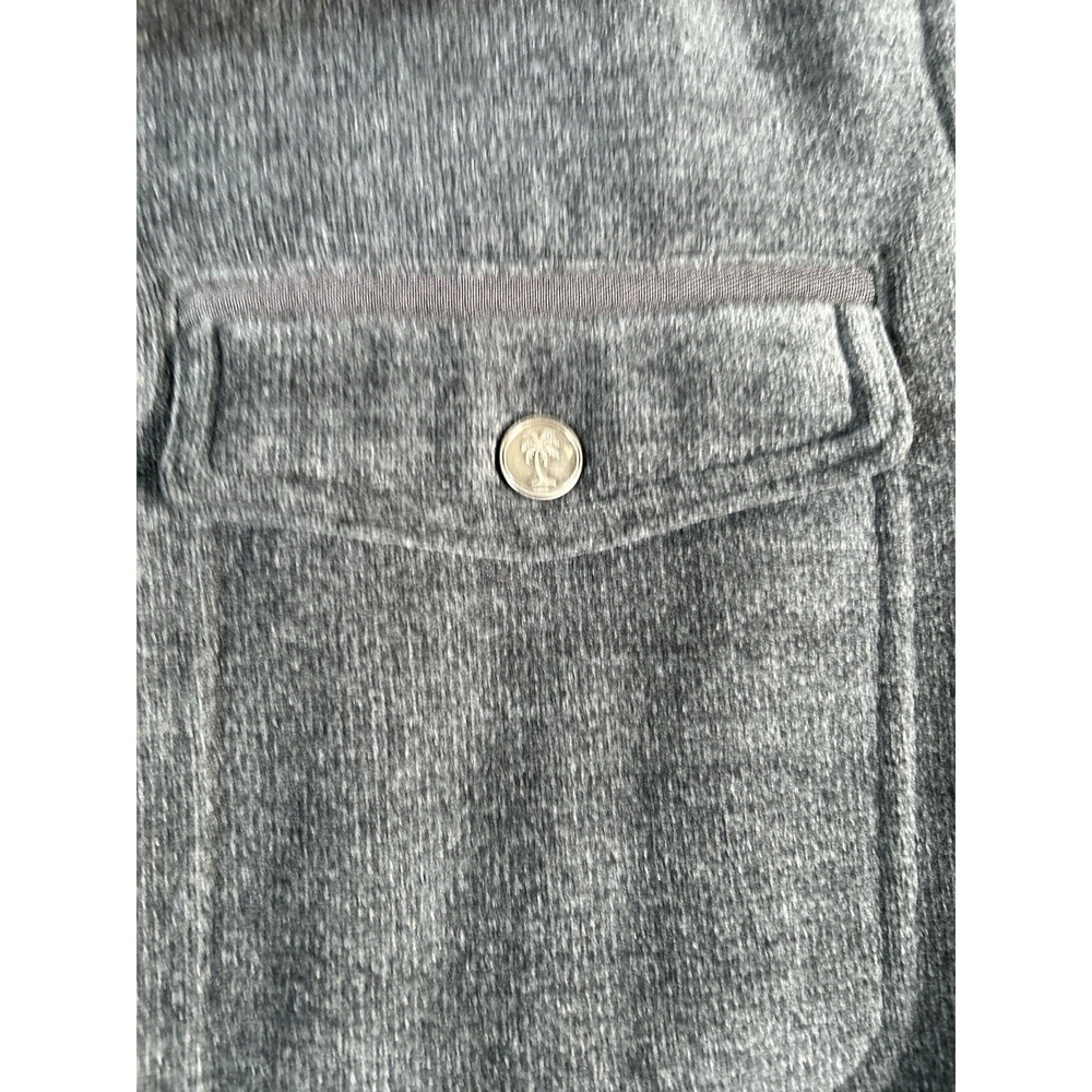 Tommy Bahama fleece jaxkect gray soft lining zip and button‎ large - Picture 5 of 9